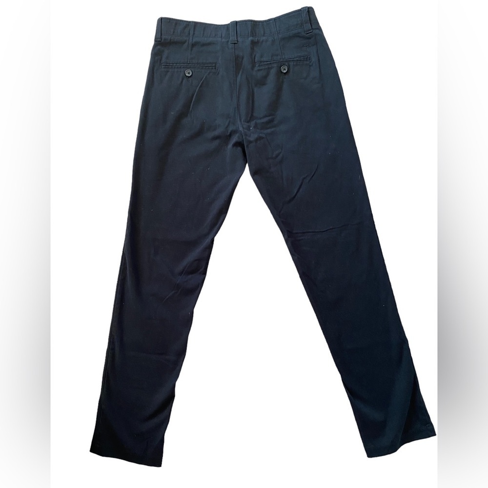 Haggar men’s 30x32 slim fit flat front straight leg black pants button zip - Picture 3 of 11